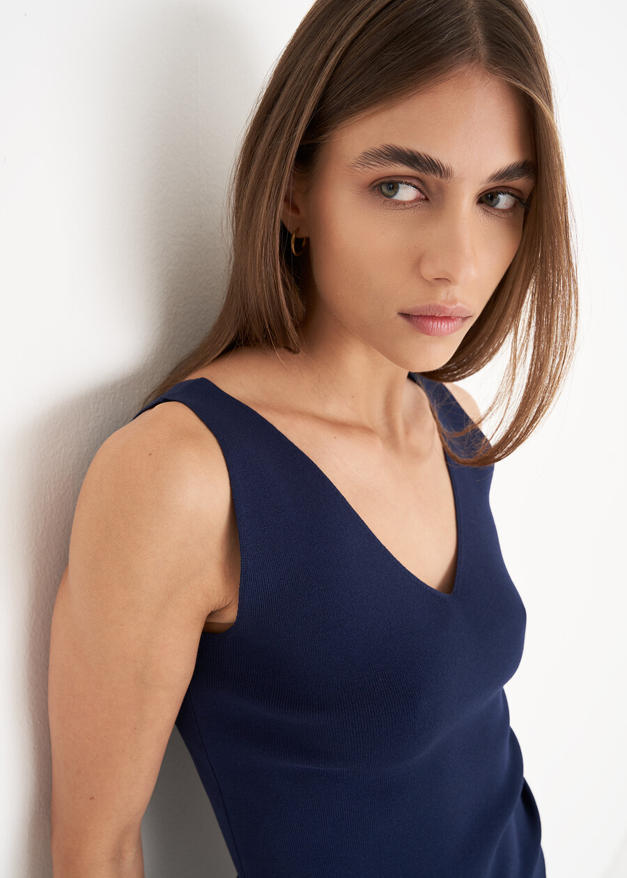 Top Tary con scollo a V BLU NAVYBIANCO BURRO Donna , immagine n. 2