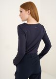 Suemy hooded rhinestone t-shirt ROSSO BORDEAUXBLU Woman image number 3