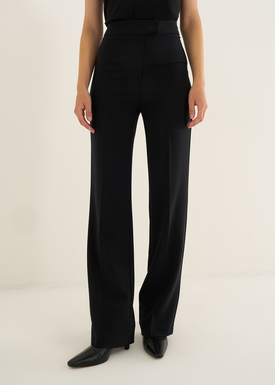 Ashley trousers in fluid cady NERO Woman , image number 3