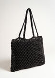 Barley metallic mesh shopping bag NERO BLACKMARRONE BRONZE Woman image number 2