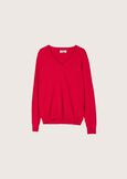 Marty jersey with strass neckline ROSSO PAPAVERO Woman image number 4