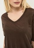T-shirt Skyper in lino con scollo a V BEIGEMARRONEBIANCO WHITE Donna immagine n. 2