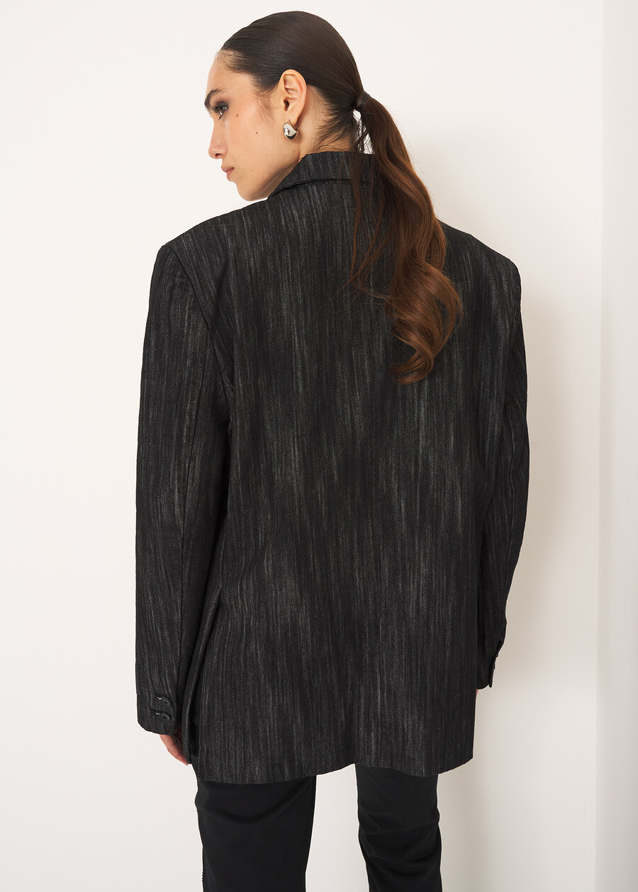 Gayl oversized denim jacket GRIGIO DARK GREY Woman , image number 3