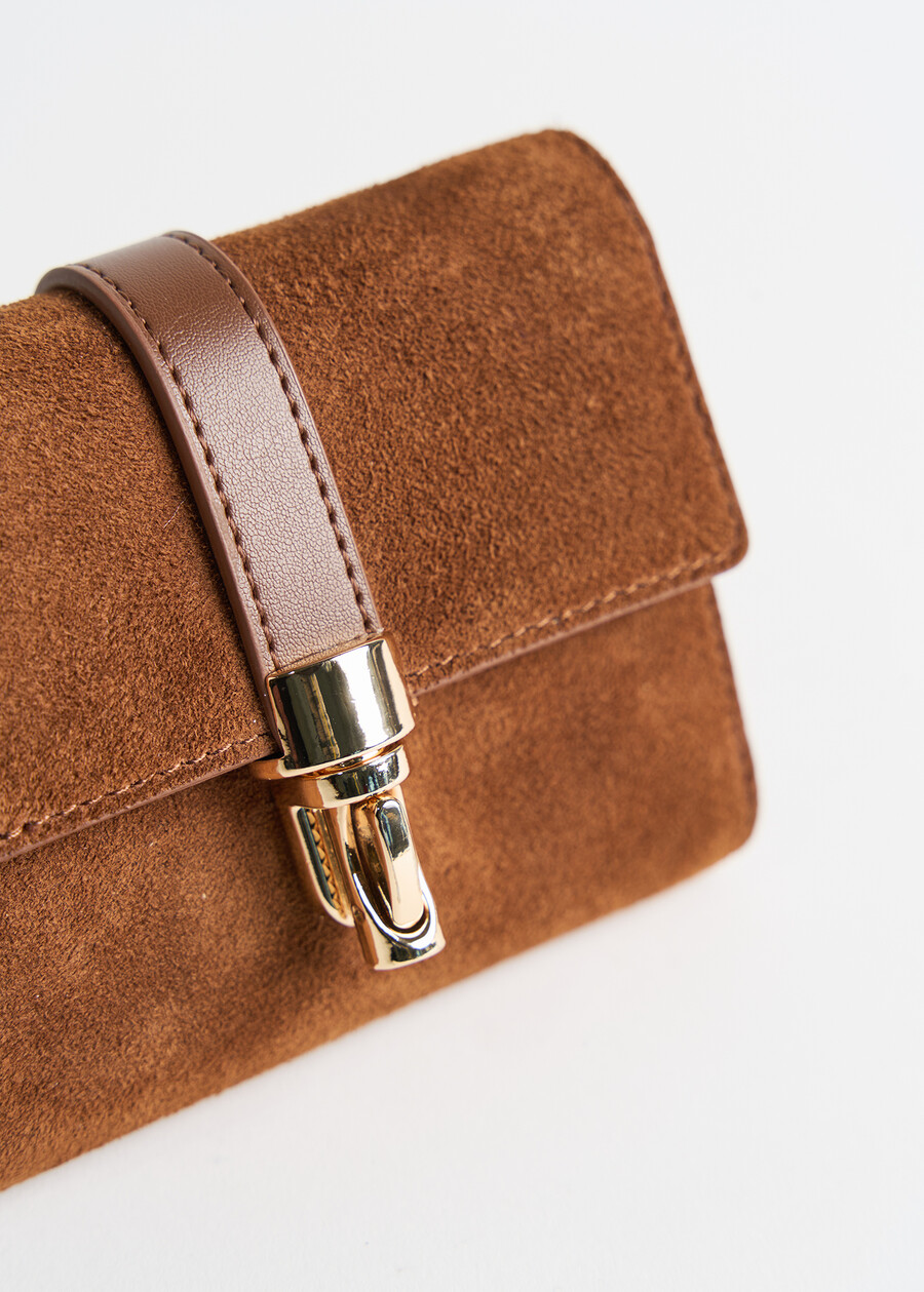 Portafoglio Poema pelle e camoscio MARRONE Donna , immagine n. 2