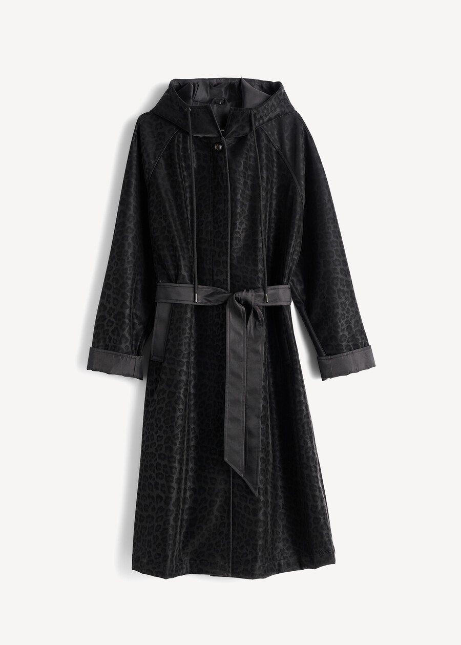 Thom-A long animal print trench NERO Woman , image number 6