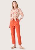 Gigi trousers with cupro effect MARRONE CACAO Woman image number 1