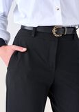 Sarad screp fabric trousers NERO BLACK Woman image number 4