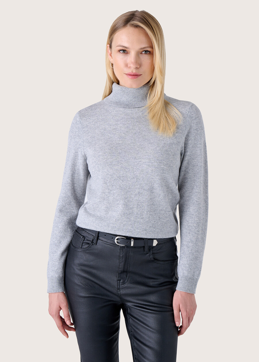 Memole 100% wool and cashmere jersey GRIGIO LIGHT GREYVIOLA LILLY Woman , image number 2