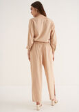 Pantaloni Penny in viscosa e lino BEIGE DOESKIN VERDE ALGA Donna immagine n. 4