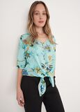 Samira Marine Print T-Shirt BLUE TURCHESE Woman image number 1