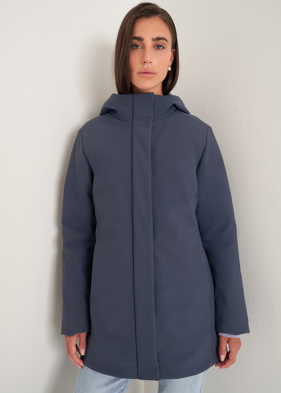 Piotr padded jacket with hood BLU MIDNIGHTVIOLA VINACCIA Woman , image number 1
