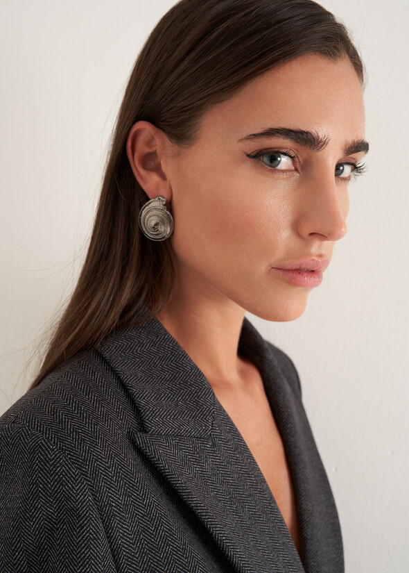 Goldy shell earrings GRIGIO GUNMETAL Woman null