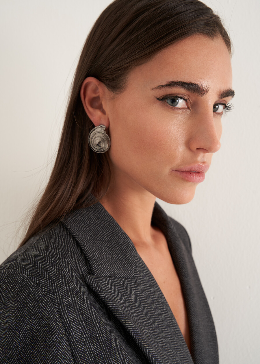 Orecchini Goldy a conchiglia GRIGIO GUNMETAL Donna , immagine n. 1