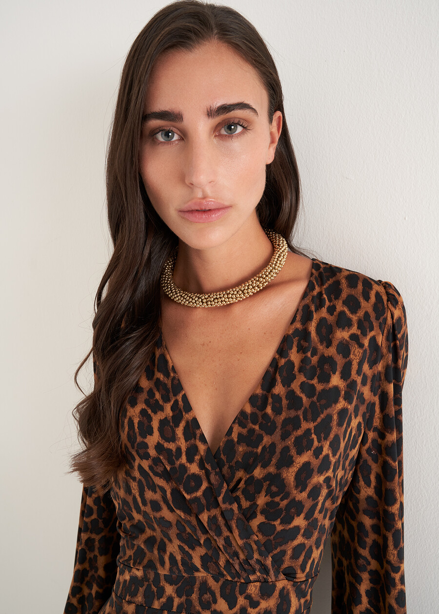 Glory choker necklace with microbeads GRIGIO GUNMETALGOLD Woman , image number 1