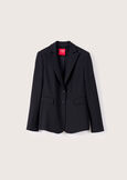 Giselle technical fabric blazer NERO BLACKBEIGE GESSOBLU Woman image number 5