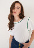 T-shirt Stuzy Ricamo a Mano BLUBIANCO WHITE Donna immagine n. 1
