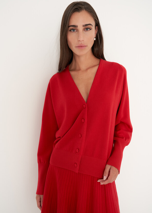 Clarence V-neck cardigan Clarence V-neck cardigan ROSSO Woman null