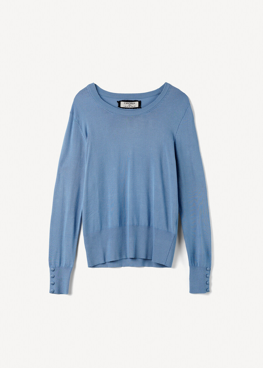 Melody wool sweater with round neck BLU MIDNIGHTCELESTE FIORDALISOVIOLA VINACCIAROSA Woman , image number 5