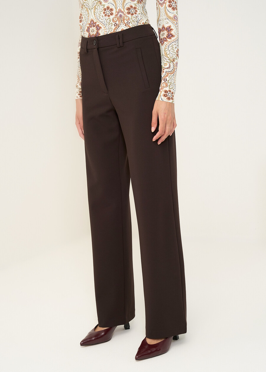 Giorgia pleated-texture trousers ROSSO BORDEAUXMARRONE Woman , image number 3