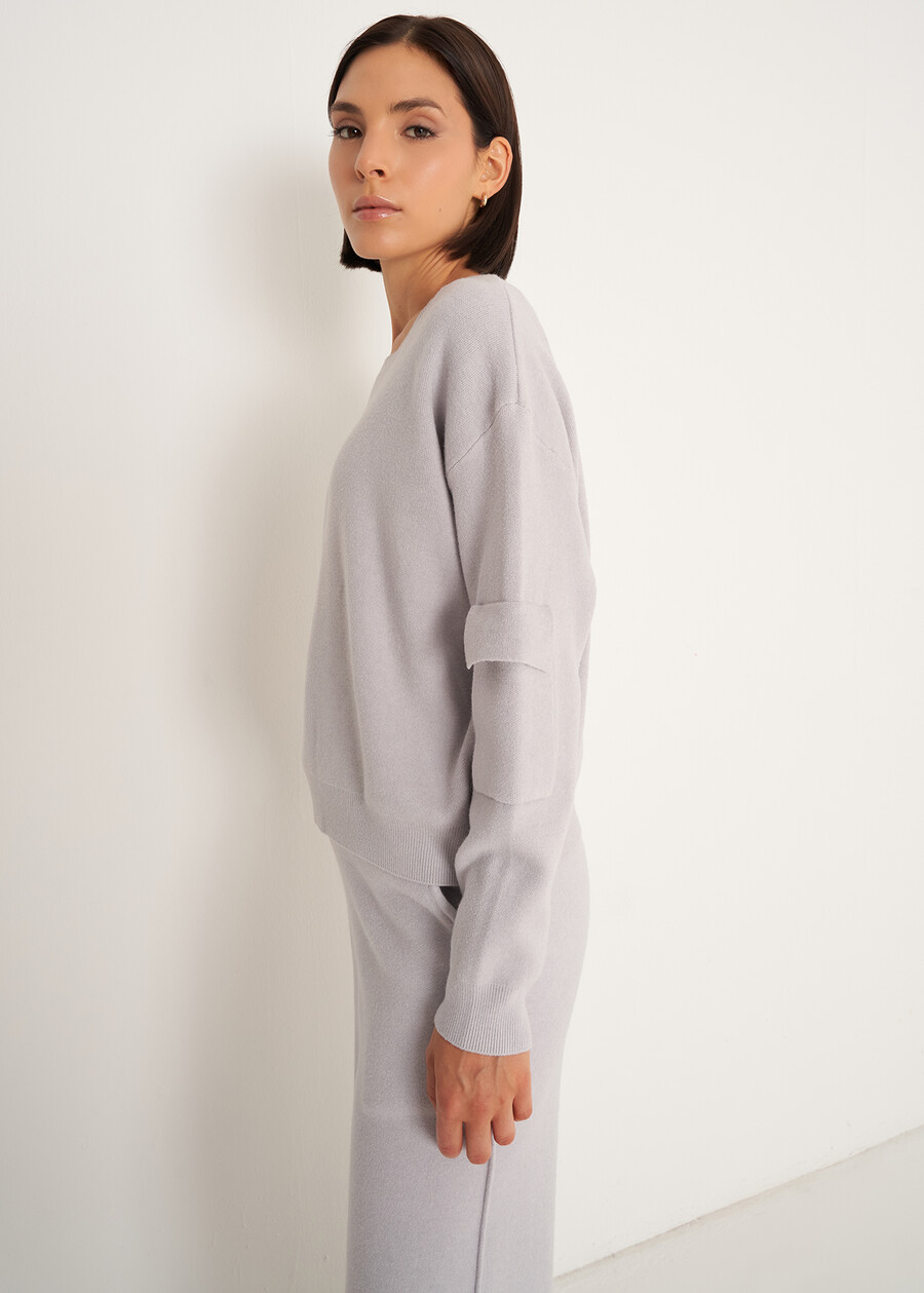 Monia sweater with sleeve pocket MARRONE CAFFEGRIGIO PERLA Woman , image number 2