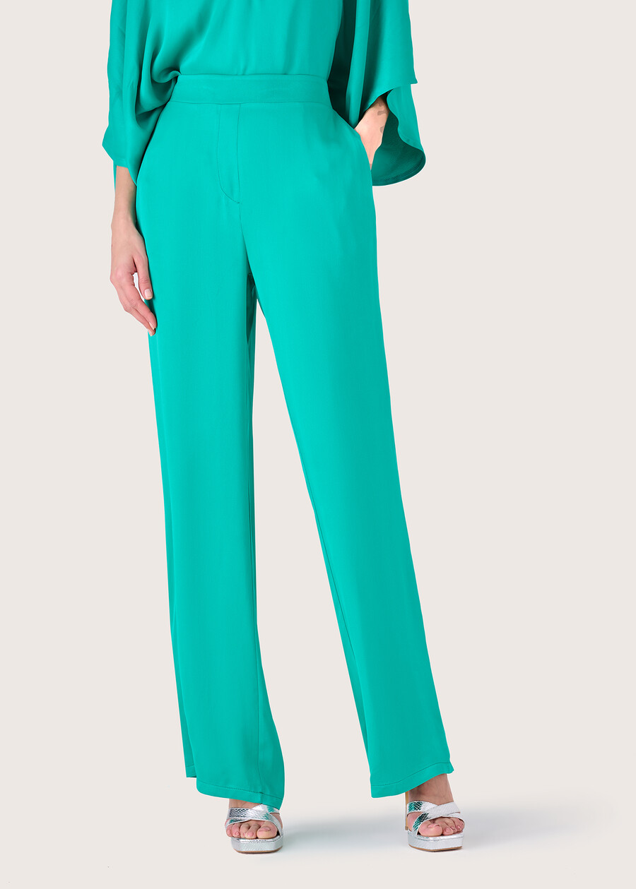 Pantalone Primo in viscosa BLU AQUAMARINE Donna , immagine n. 2