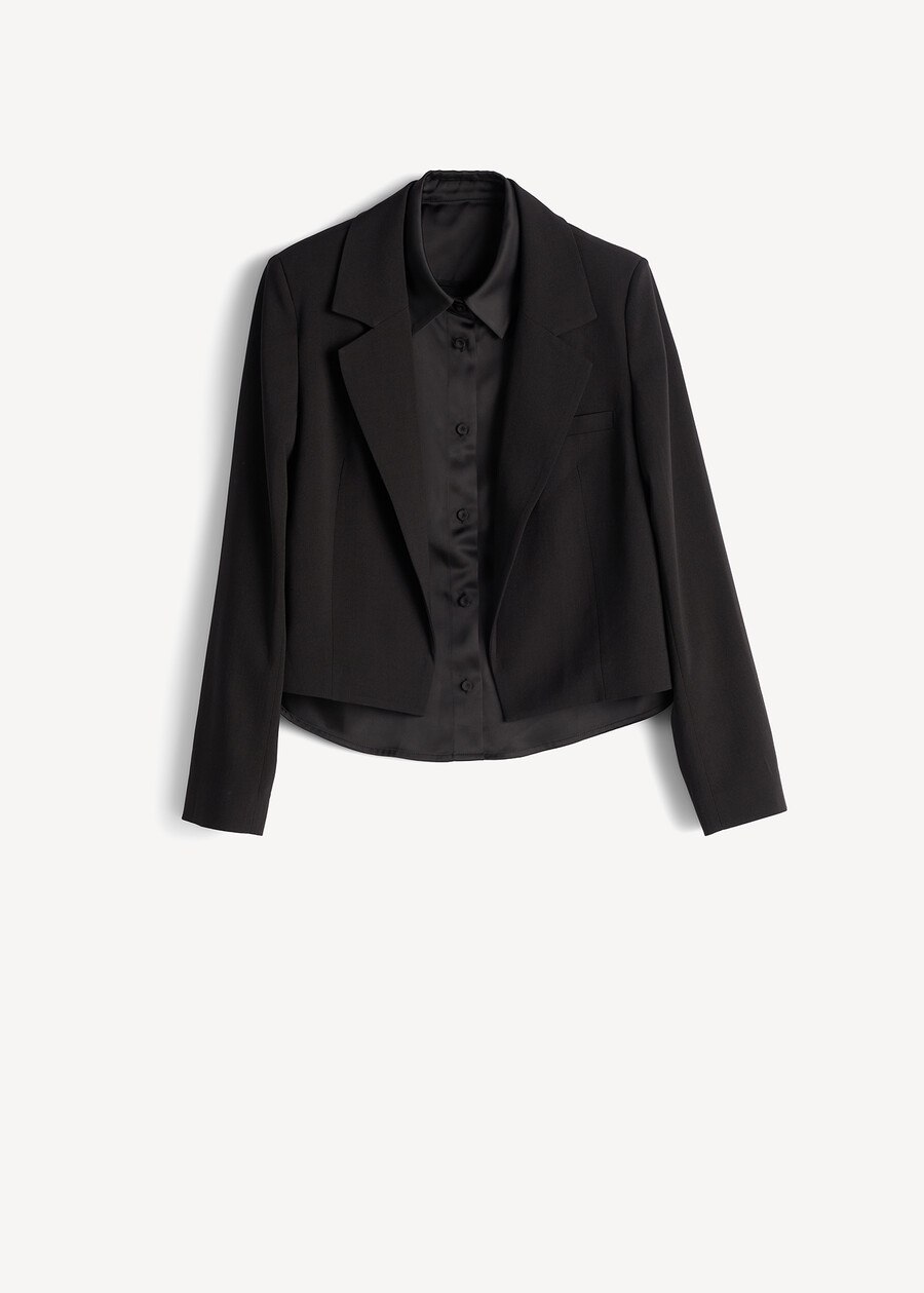 Giacca Cayl corta e finta camicia NERO Donna , immagine n. 7
