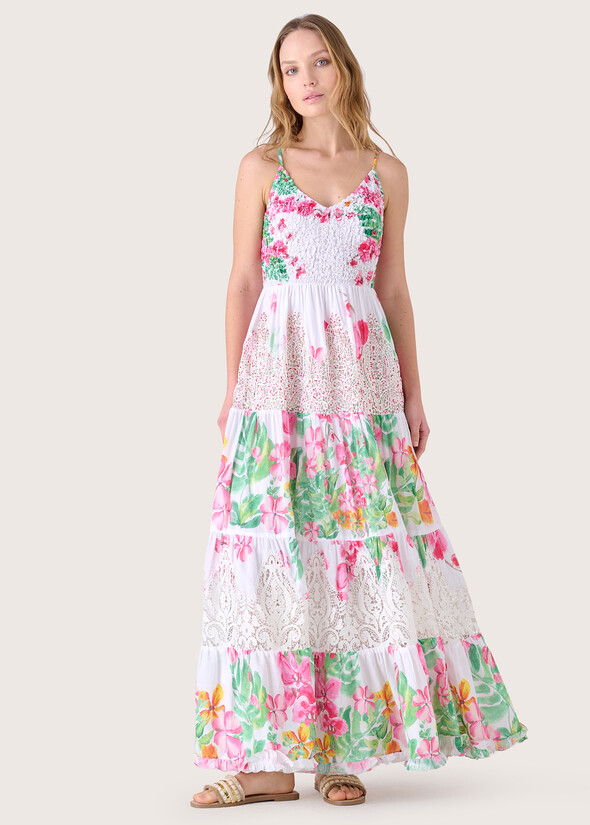 Abito lungo 100% cotone BIANCO Donna null