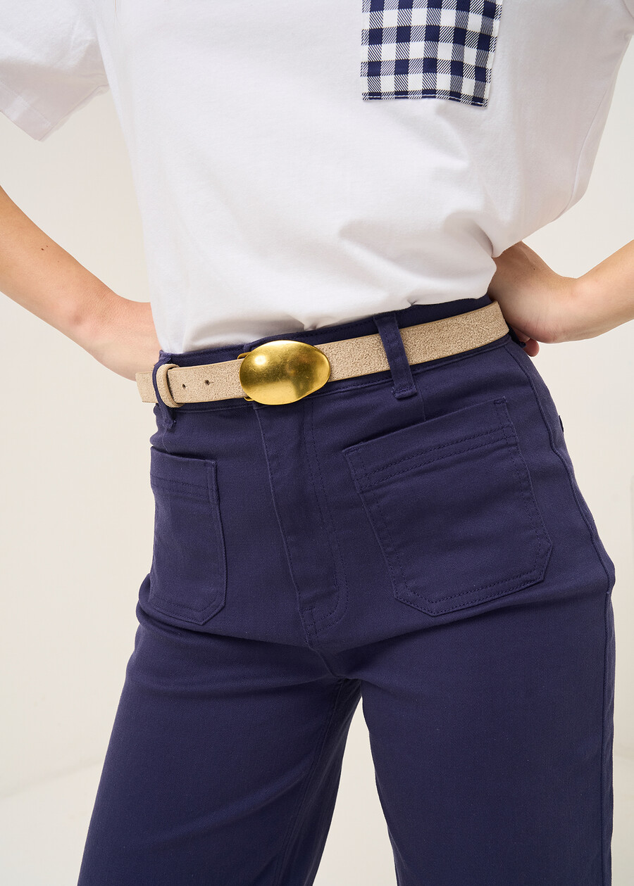 Pantaloni Daffy denim larghi BIANCO WHITEBLU Donna , immagine n. 3