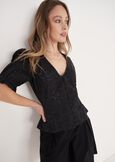 Camicia Candy In Pizzo Sangallo BIANCO BURRONERO BLACK Donna immagine n. 1