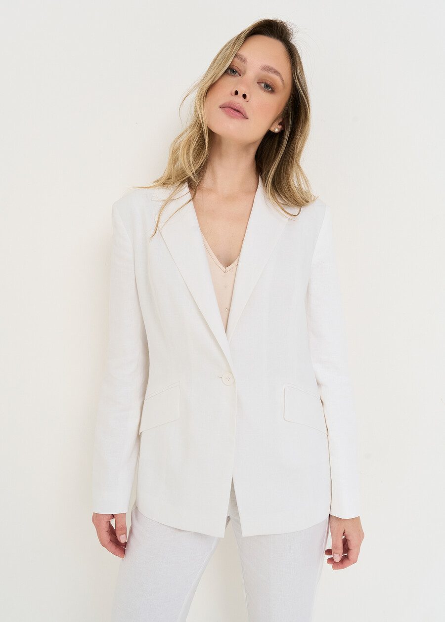 Giacca Gennifer in misto lino ROSABIANCO WHITE Donna , immagine n. 2