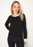 Myka knit with polka collar NERO BLACKBEIGE ECRU Woman image number 1