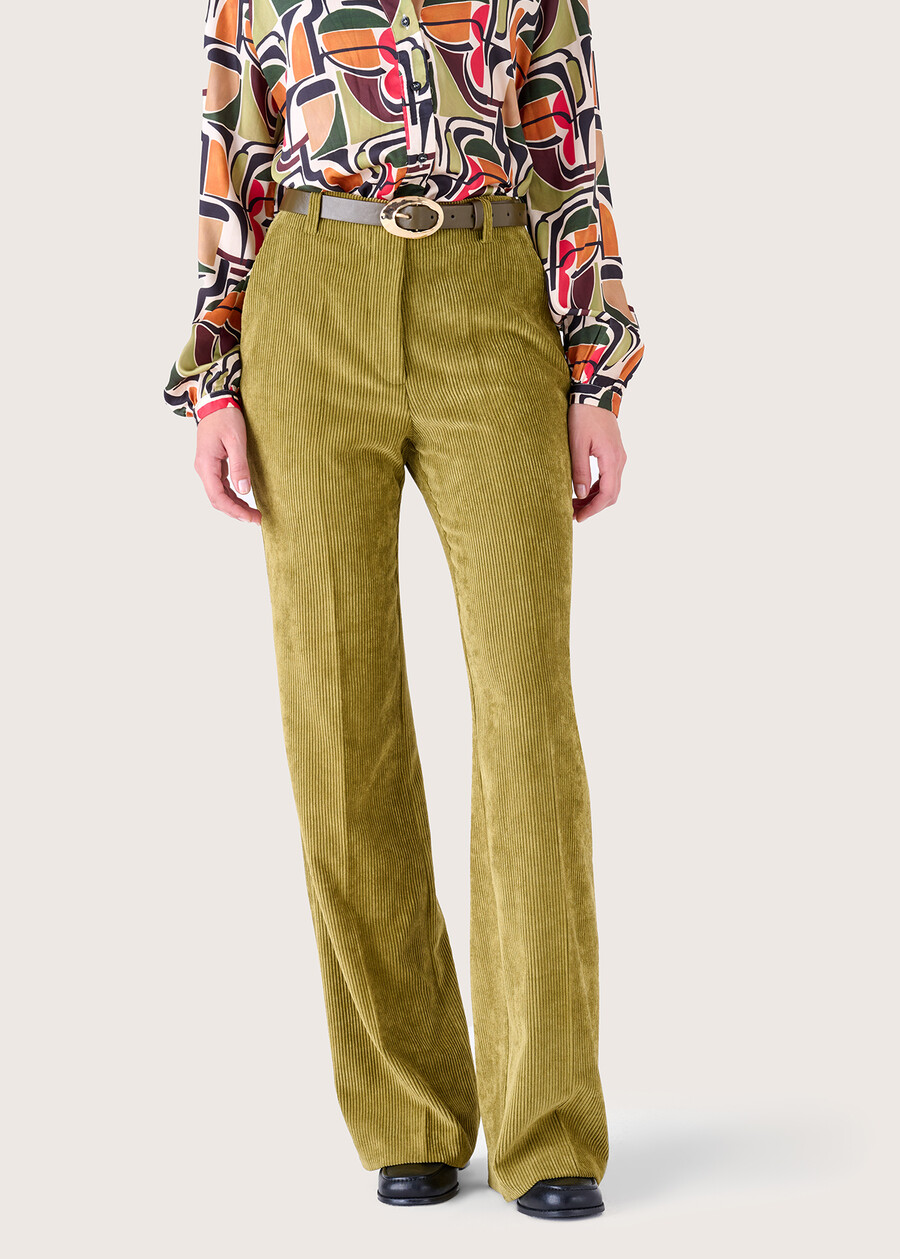Pantalone Giorgia in velluto VERDE GOLDEN Donna , immagine n. 3