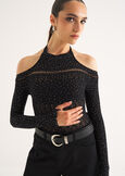 Saul rhinestone T-shirt NERO BLACK Woman image number 1