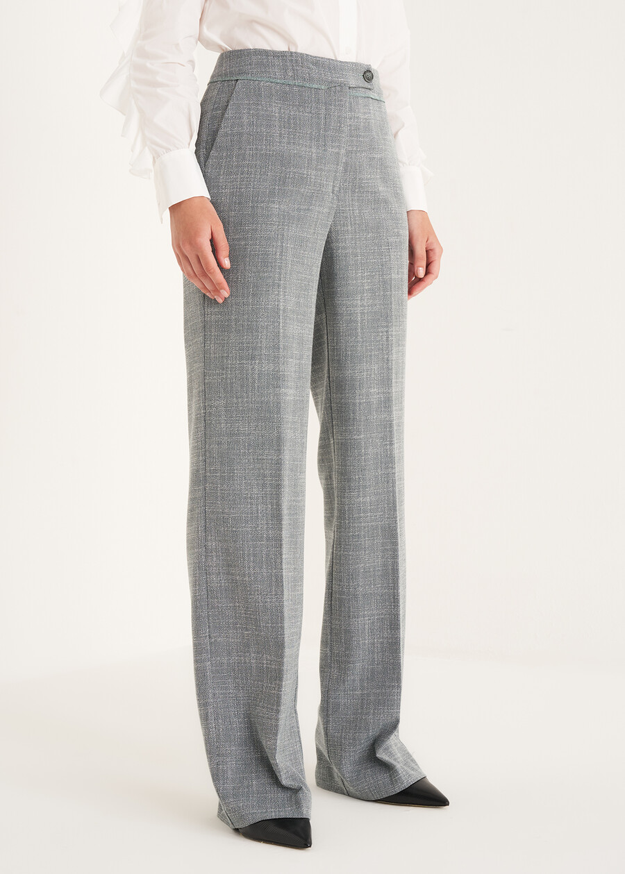 Giorgia cotton blend trousers GRIGIO GREYVERDE PAVONE Woman , image number 2