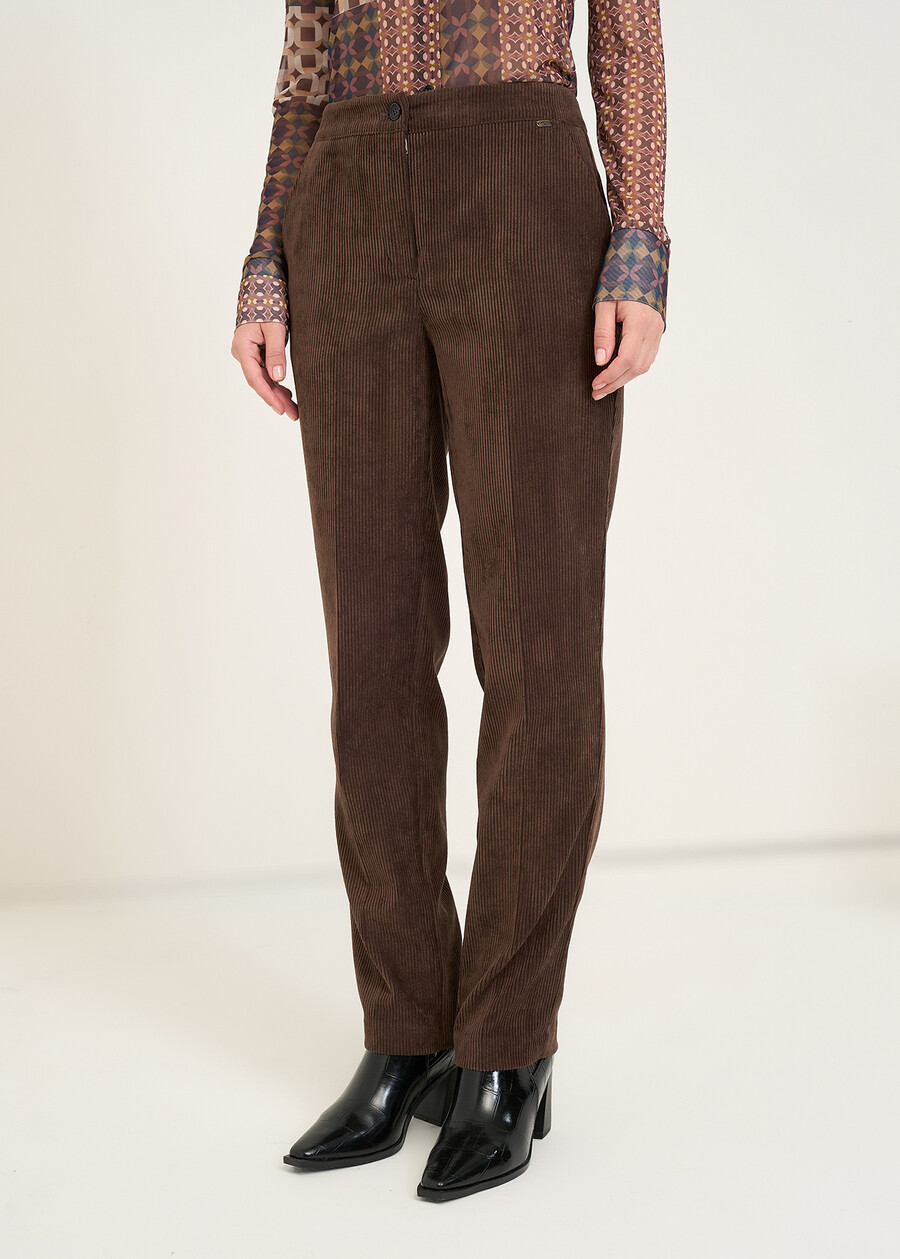 Pantaloni Alice a coste a sigaretta MARRONE Donna , immagine n. 3
