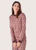 Melyna geometric pattern jersey MARRONE CASTAGNA Woman image number 1