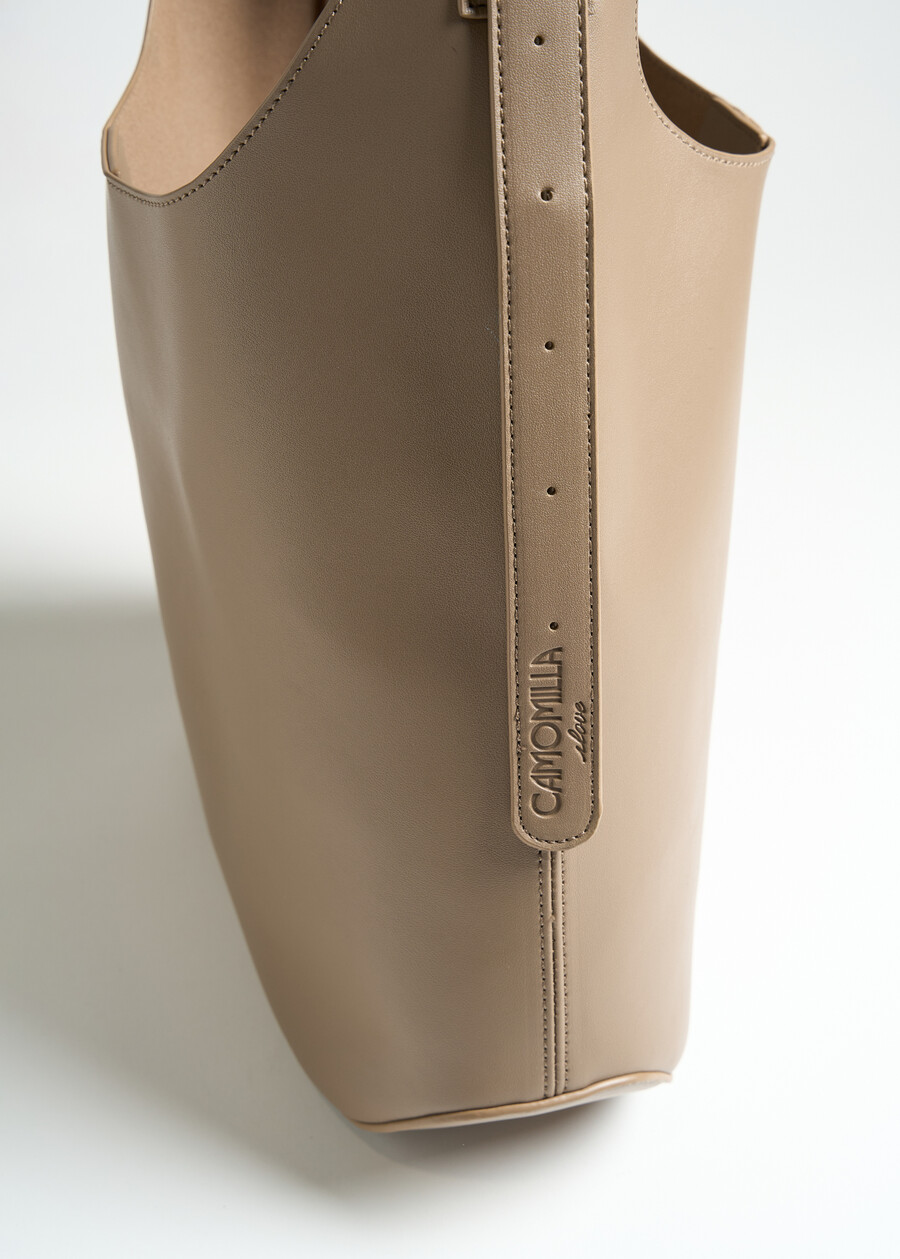 Borsa a sacca Babsy in ecopelle NEROMARRONE Donna , immagine n. 4