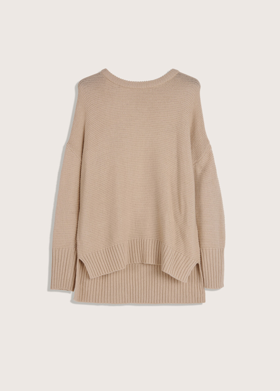 Maglia Moma scollo tondo BEIGE ECRU Donna , immagine n. 4