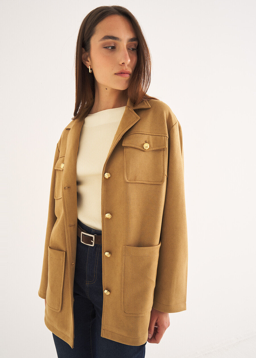 Giubbino Galy in ecopelle MARRONE TERRA Donna , immagine n. 2