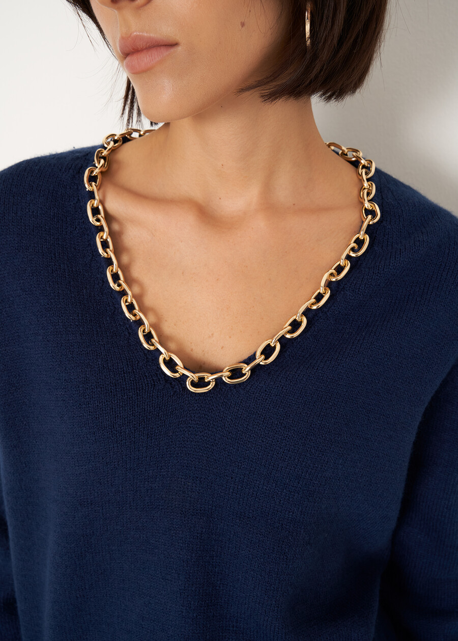 Malawi V-neck sweater BLU MIDNIGHTVIOLA VINACCIA Woman , image number 2