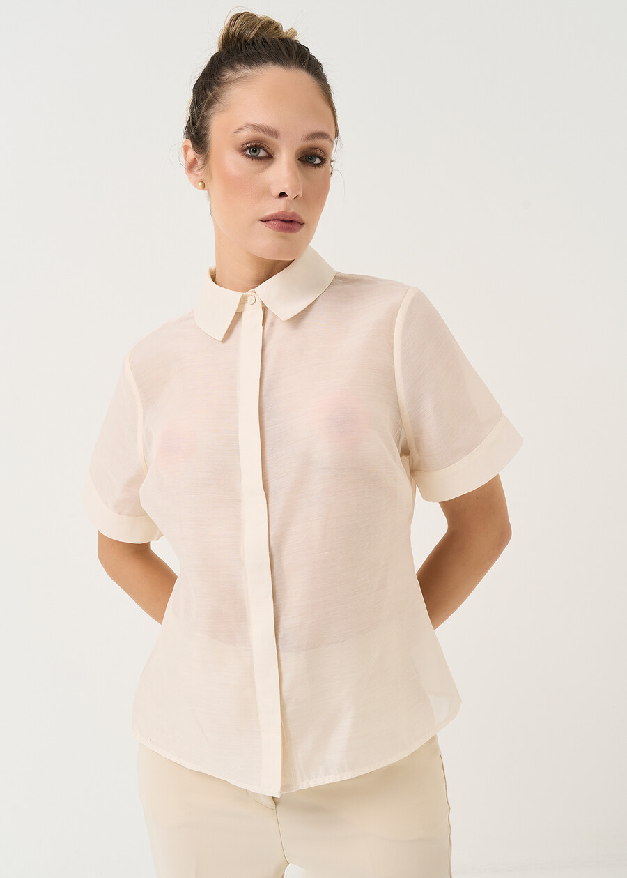 Camicia Classy a maniche corte BEIGE Donna , immagine n. 1