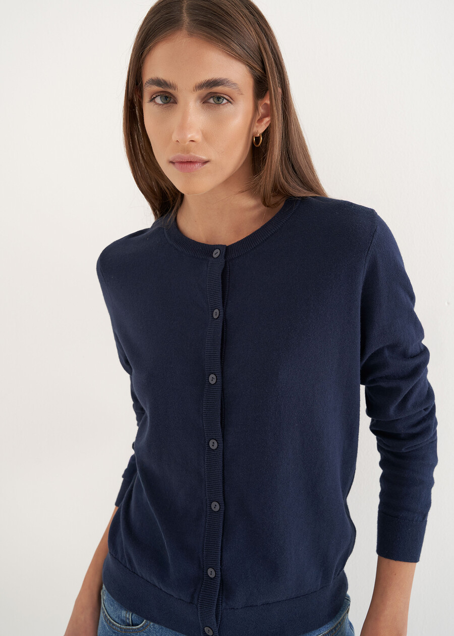 Cardigan Cassel in cotone e seta BLUBIANCO BURRO Donna , immagine n. 2