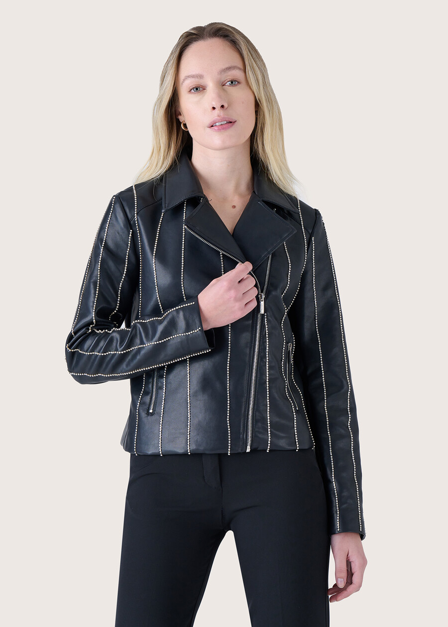 Grant eco-leather jacket NERO BLACK Woman , image number 2
