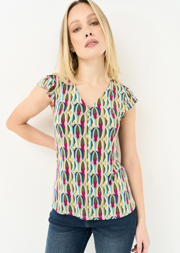 Sirena optical print T-shirt VERDE Woman null