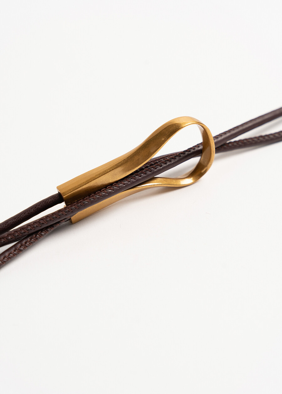 Cintura Clay tubolare in ecopelle MARRONE CAFFE Donna , immagine n. 3