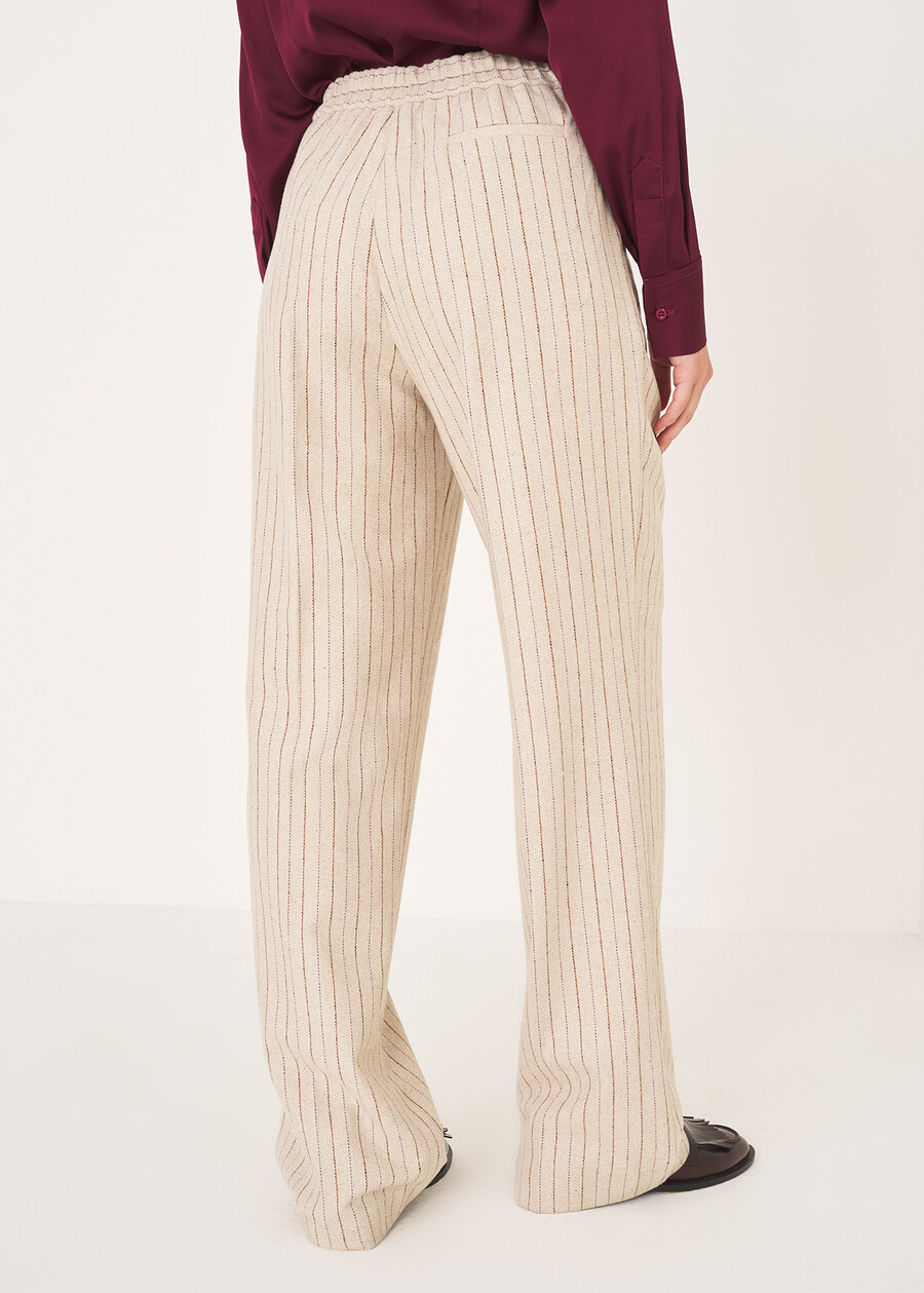 Paris pleated wide-leg trousers BEIGE ECRU Woman , image number 6