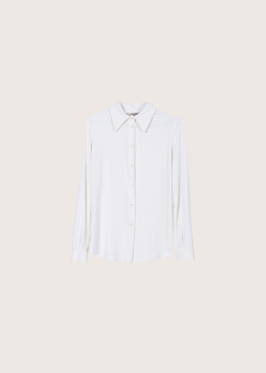 Camicia Alessia in jersey NERO BLACKVIOLA UVABIANCO WHITEMARRONE BRUCIATO Donna , immagine n. 5