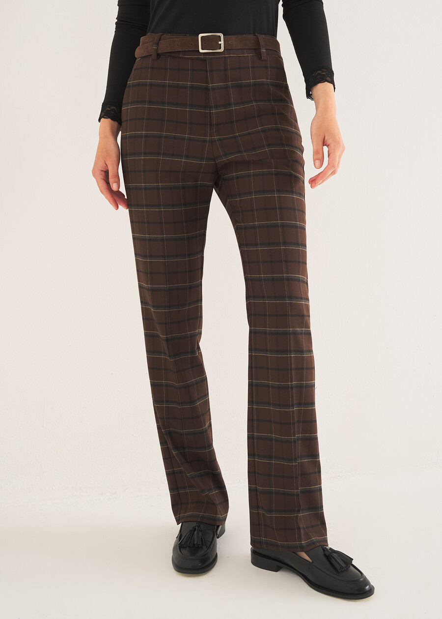 Pantalone Porter check MARRONE TERRA Donna , immagine n. 2