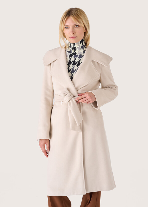 Victoria cloth coat NERO BLACKBEIGE LIGHT BEIGE Woman null
