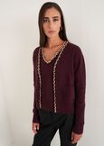 Crimea cardigan with gold chain BLU MIDNIGHTVIOLA VINACCIA Woman image number 1